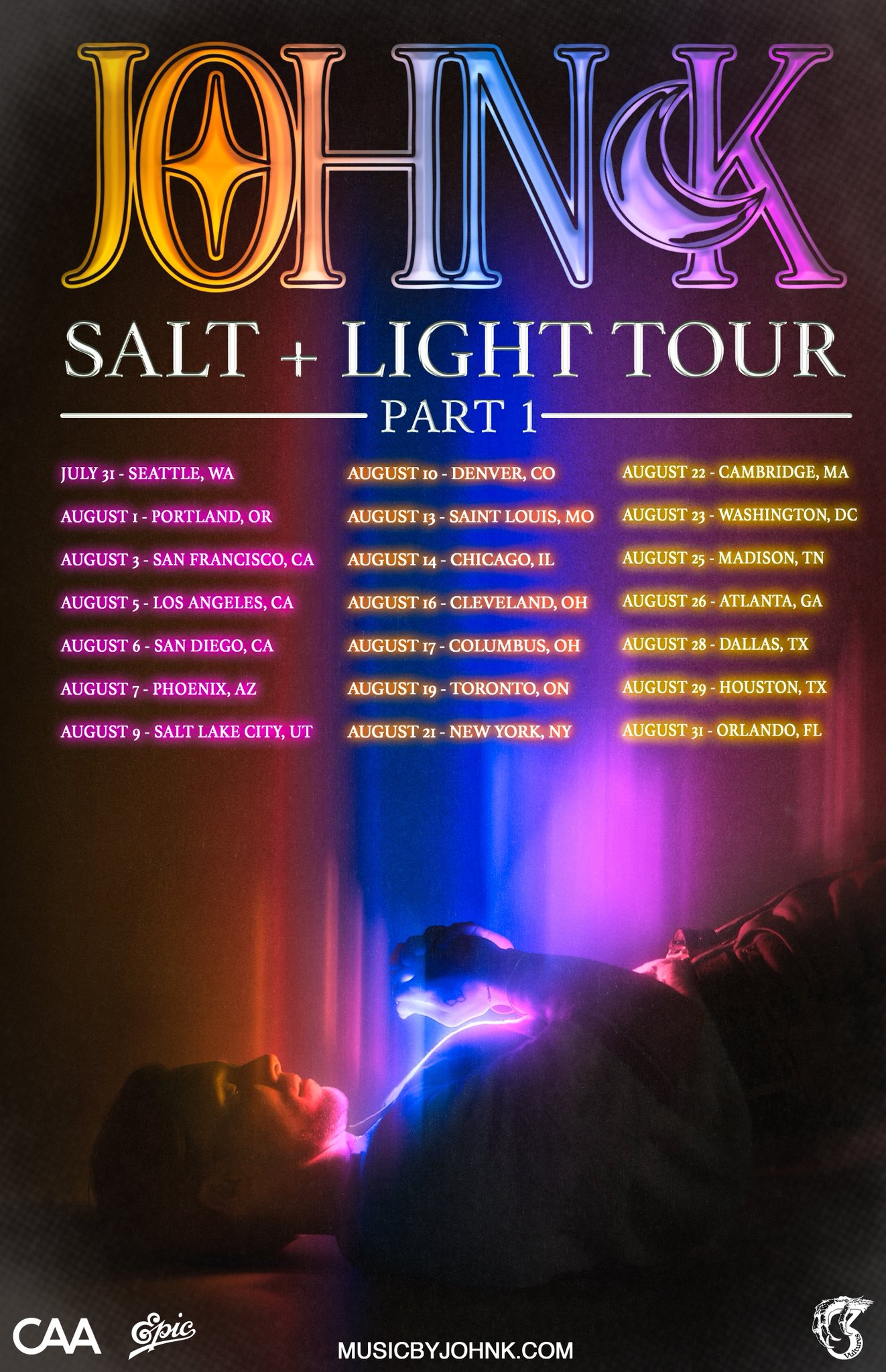 John K SALT + LIGHT Tour: Part 1 Tour Poster 2025